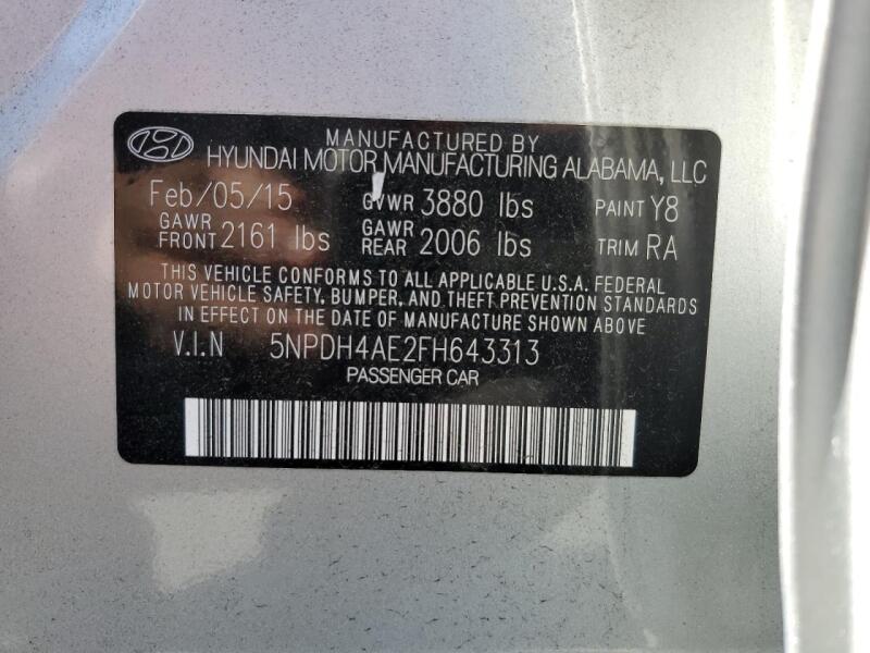 2015 HYUNDAI ELANTRA SE - 5NPDH4AE2FH643313 | SeoVin.biz