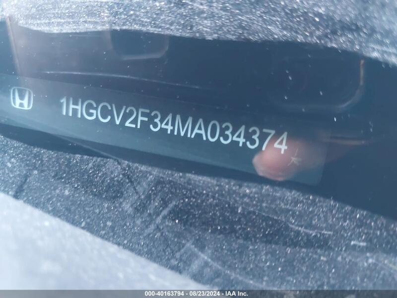 2021 HONDA ACCORD SPORT 2.0T - 1HGCV2F34MA034374 | SeoVin.biz