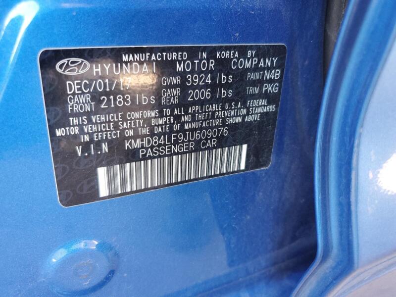 2018 HYUNDAI ELANTRA SEL - KMHD84LF9JU609076 | SeoVin.biz