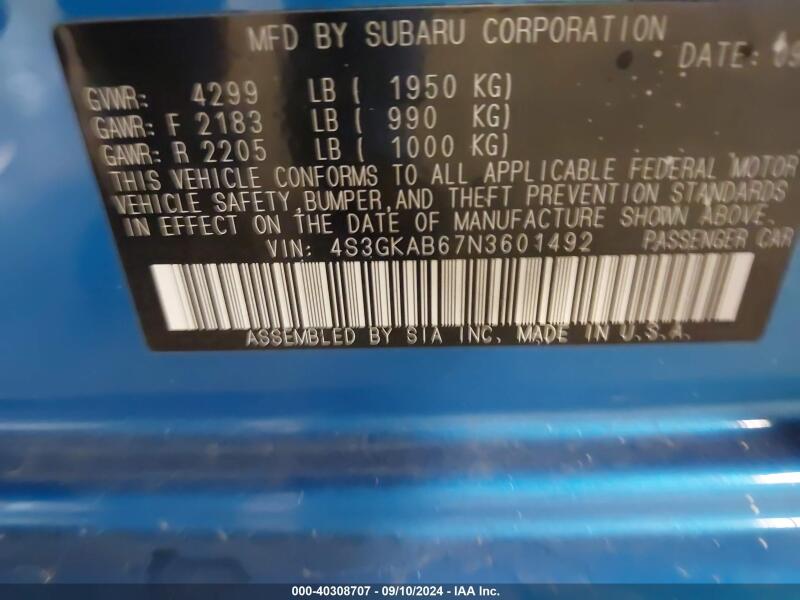 2022 SUBARU IMPREZA BASE - 4S3GKAB67N3601492 | SeoVin.biz