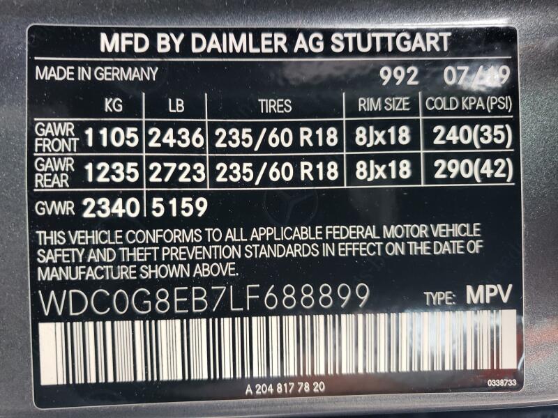 2020 MERCEDES-BENZ GLC 300 4MATIC - WDC0G8EB7LF688899 | SeoVin.biz