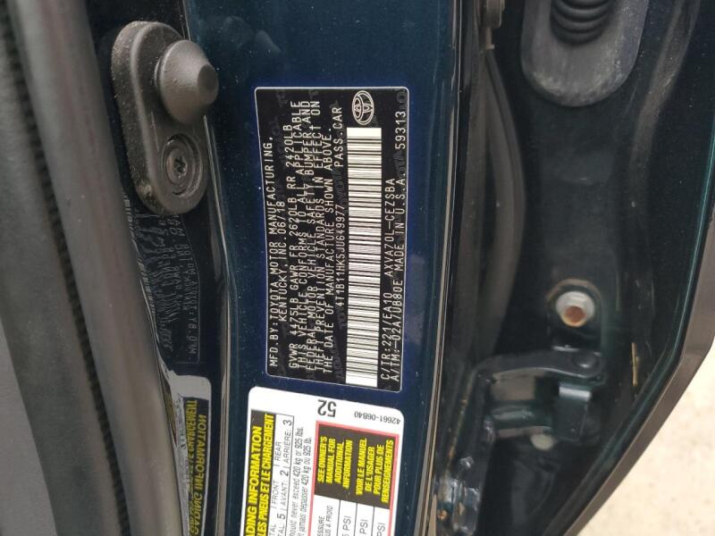 2018 TOYOTA CAMRY L - 4T1B11HK5JU649977 | SeoVin.biz