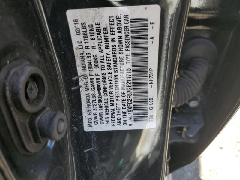 2016 HONDA CIVIC LX - 19XFC2F57GE211715 | SeoVin.biz
