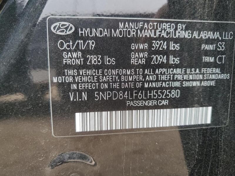 2020 HYUNDAI ELANTRA SEL - 5NPD84LF6LH552580 | SeoVin.biz