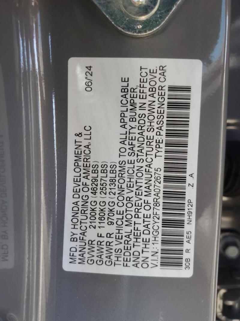 2024 HONDA ACCORD HYBRID SPORT-L - 1HGCY2F78RA072675 | SeoVin.biz