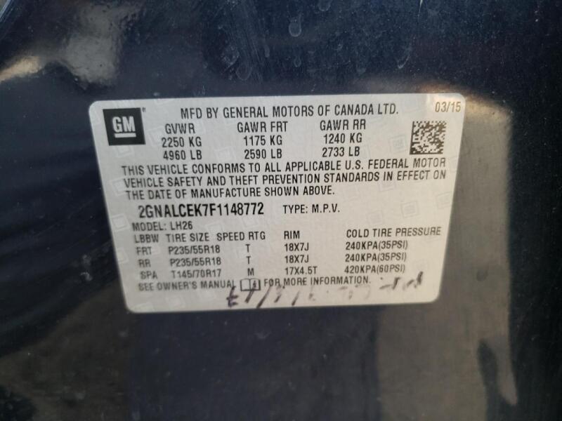 2015 CHEVROLET EQUINOX LT - 2GNALCEK7F1148772 | SeoVin.biz