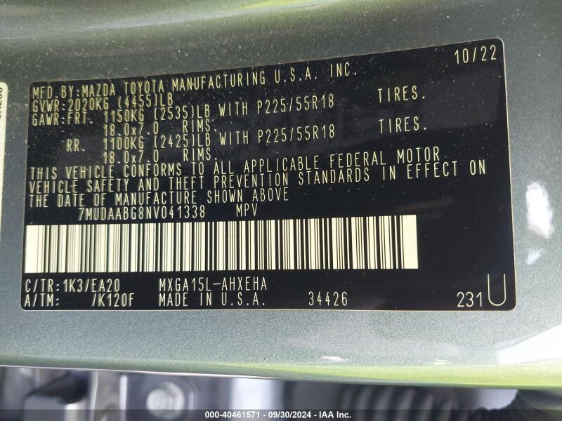 2022 TOYOTA COROLLA CROSS XLE - 7MUDAABG8NV041338 | SeoVin.biz