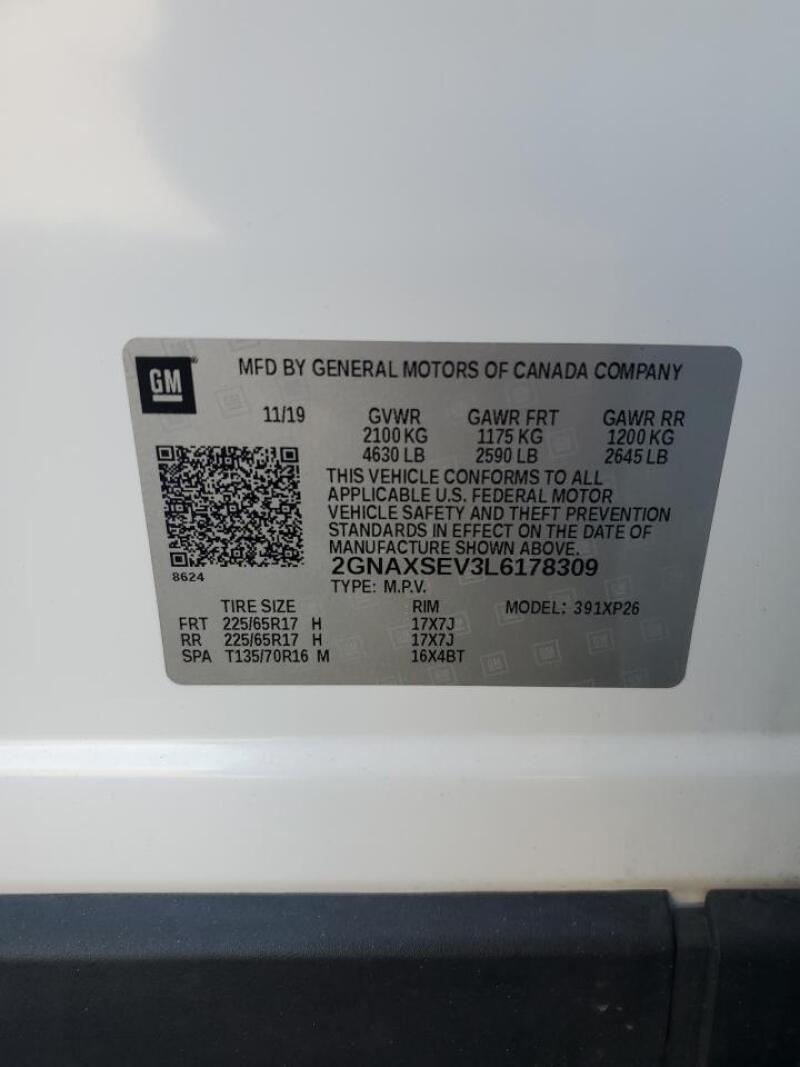 2020 CHEVROLET EQUINOX LS - 2GNAXSEV3L6178309 | SeoVin.biz