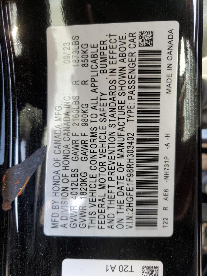 2024 HONDA CIVIC TOURING - 2HGFE1F98RH303402 | SeoVin.biz
