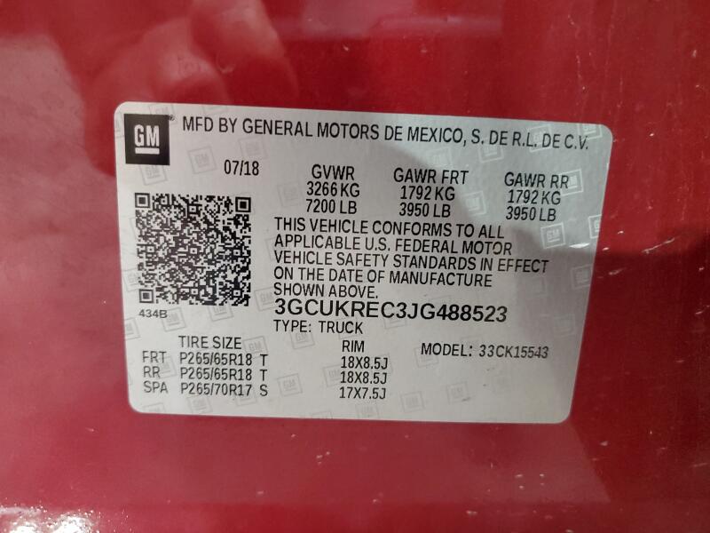 2018 CHEVROLET SILVERADO K1500 LT - 3GCUKREC3JG488523 | SeoVin.biz