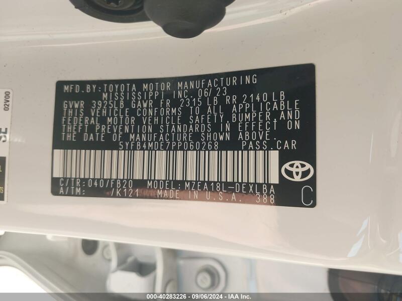 2023 TOYOTA COROLLA LE - 5YFB4MDE7PP060268 | SeoVin.biz