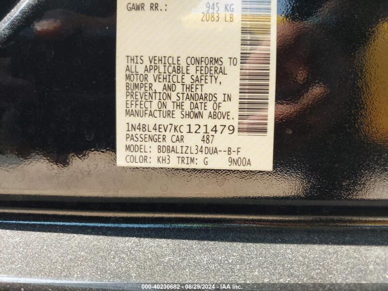 2019 NISSAN ALTIMA 2.5 SL - 1N4BL4EV7KC121479 | SeoVin.biz