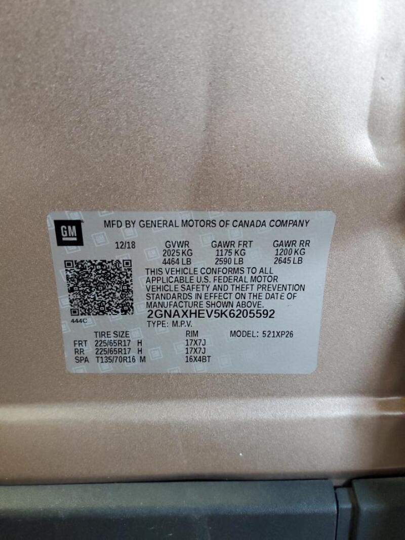 2019 CHEVROLET EQUINOX LS - 2GNAXHEV5K6205592 | SeoVin.biz