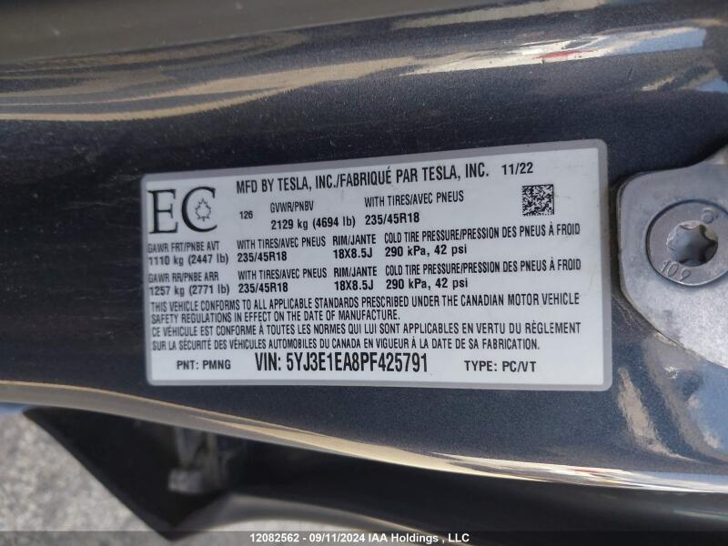 2023 TESLA MODEL 3 - 5YJ3E1EA8PF425791 | SeoVin.biz