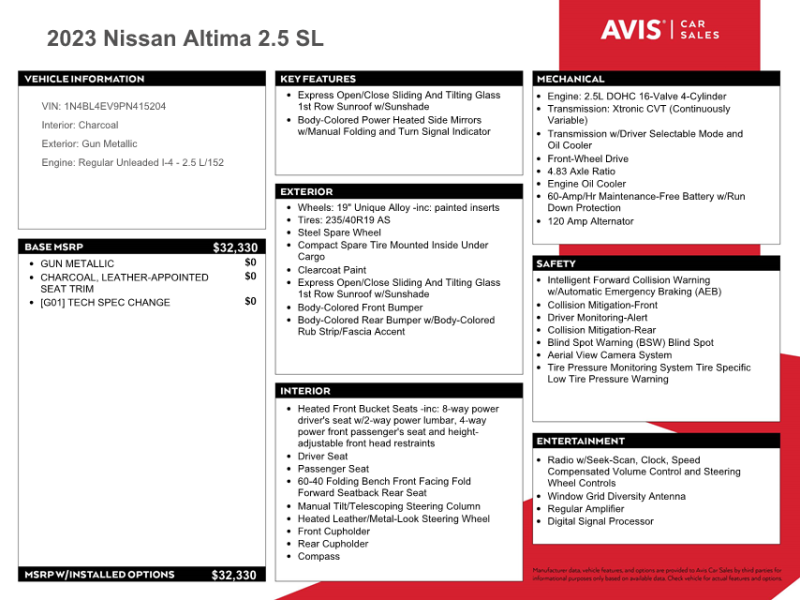 2023 NISSAN ALTIMA SL - 1N4BL4EV9PN415204 | SeoVin.biz
