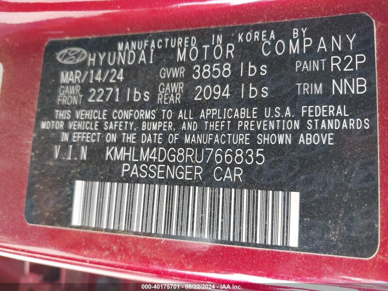 2024 HYUNDAI ELANTRA SEL - KMHLM4DG8RU766835 | SeoVin.biz