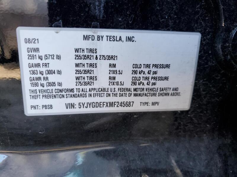 2021 TESLA MODEL Y - 5YJYGDEFXMF245687 | SeoVin.biz