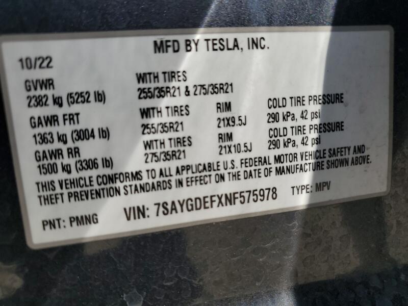 2022 TESLA MODEL Y - 7SAYGDEFXNF575978 | SeoVin.biz