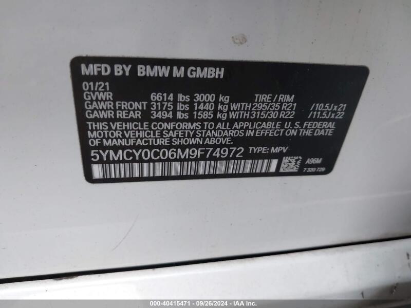 2021 BMW X6 M - 5YMCY0C06M9F74972 | SeoVin.biz