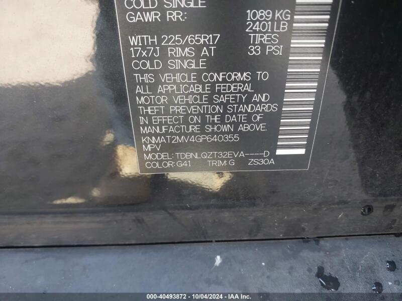 2016 NISSAN ROGUE SV - KNMAT2MV4GP640355 | SeoVin.biz