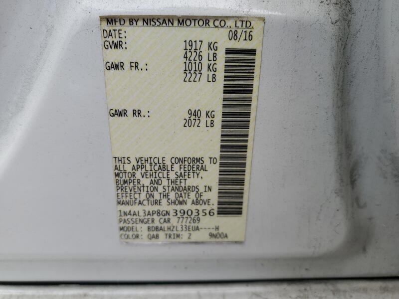2016 NISSAN ALTIMA 2.5 - 1N4AL3AP8GN390356 | SeoVin.biz