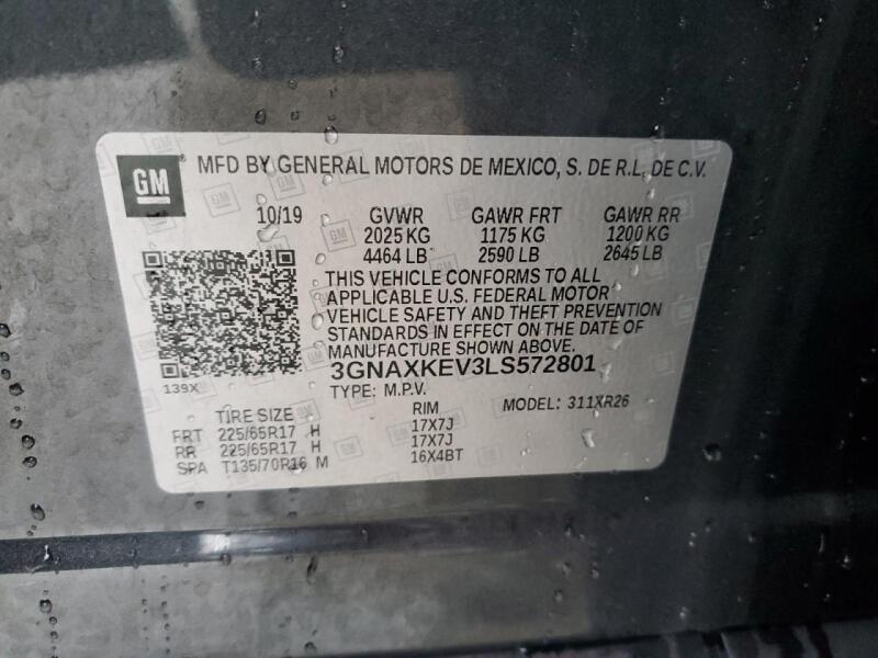 2020 CHEVROLET EQUINOX LT - 3GNAXKEV3LS572801 | SeoVin.biz