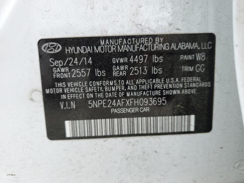 2015 HYUNDAI SONATA SE - 5NPE24AFXFH093695 | SeoVin.biz