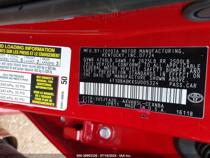 2025 TOYOTA CAMRY LE - 4T1DBADKXSU005324 | SeoVin.biz
