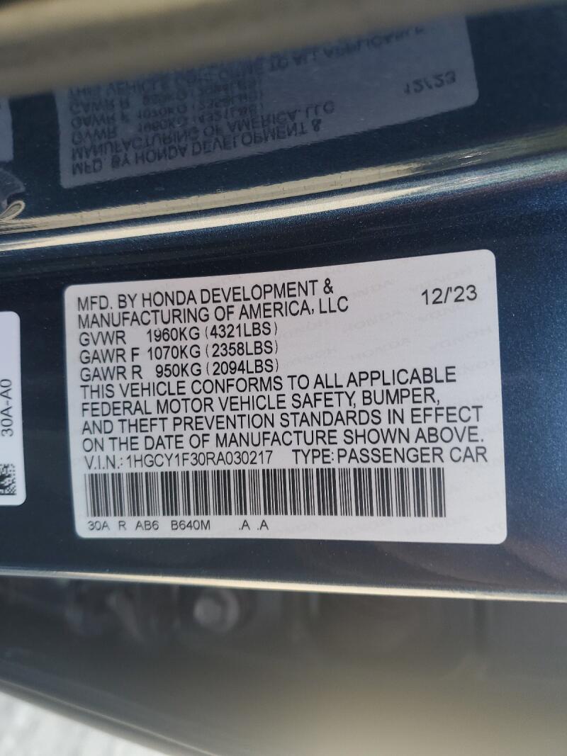 2024 HONDA ACCORD EX - 1HGCY1F30RA030217 | SeoVin.biz