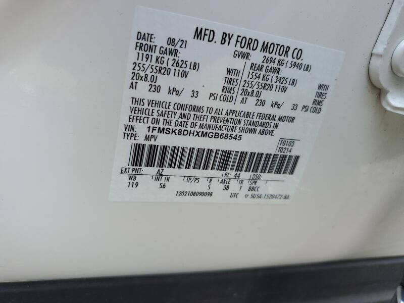 2021 FORD EXPLORER XLT - 1FMSK8DHXMGB68545 | SeoVin.biz
