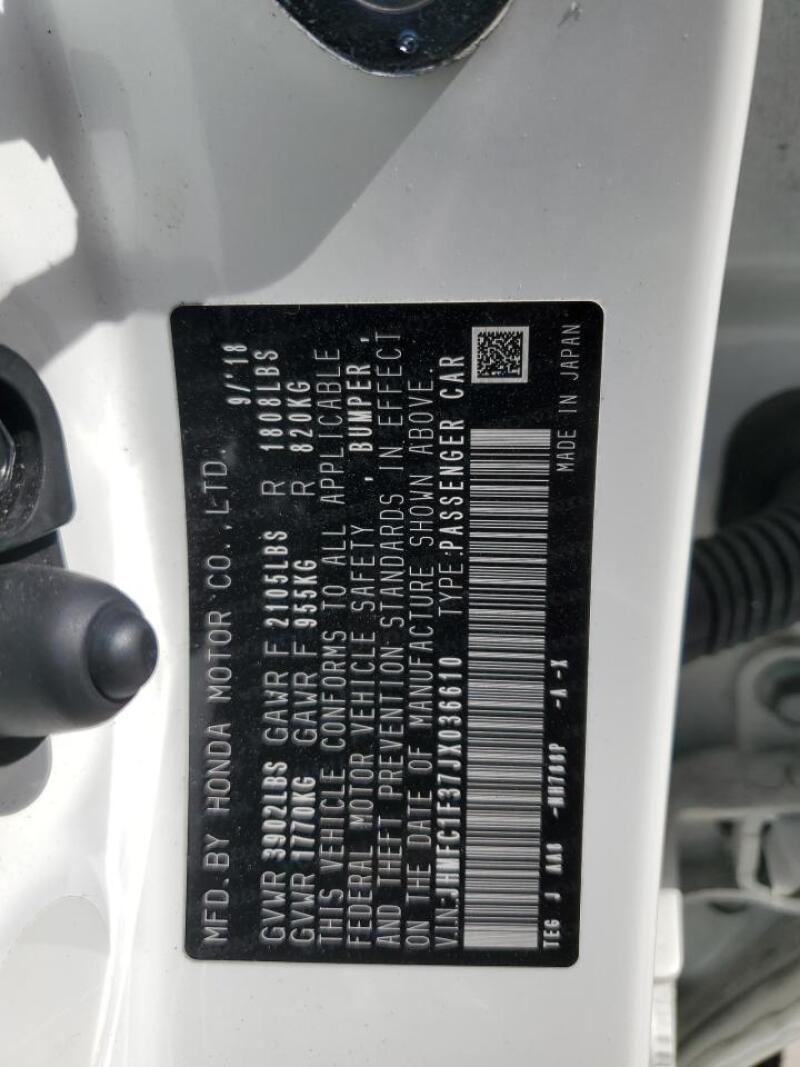 2018 HONDA CIVIC EX - JHMFC1F37JX036610 | SeoVin.biz