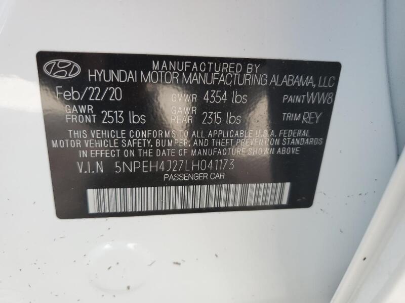 2020 HYUNDAI SONATA LIMITED - 5NPEH4J27LH041173 | SeoVin.biz