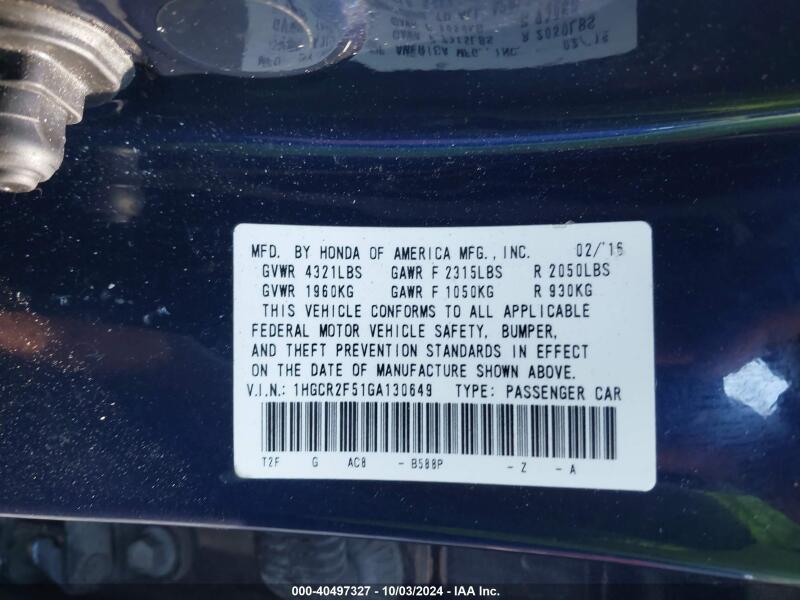 2016 HONDA ACCORD SPORT - 1HGCR2F51GA130649 | SeoVin.biz