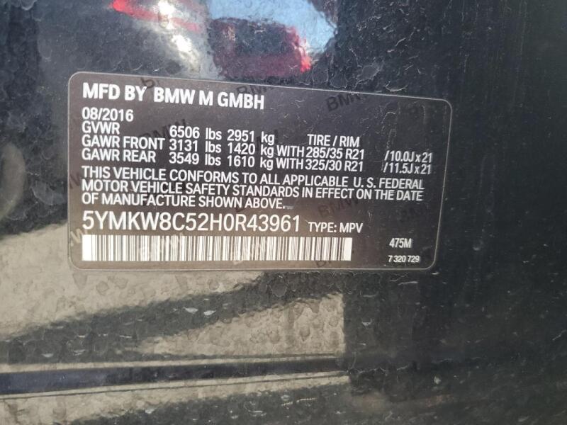 2017 BMW X6 M - 5YMKW8C52H0R43961 | SeoVin.biz