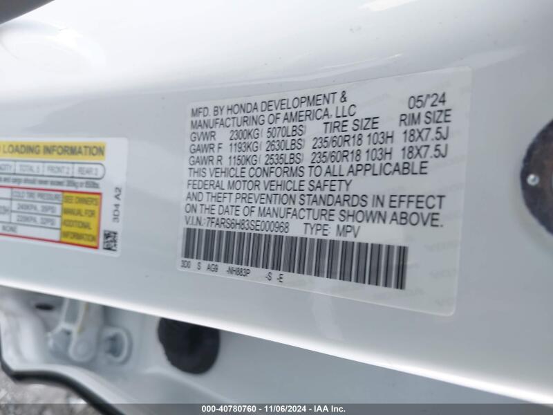2025 HONDA CR-V HYBRID SPORT-L - 7FARS6H83SE000968 | SeoVin.biz