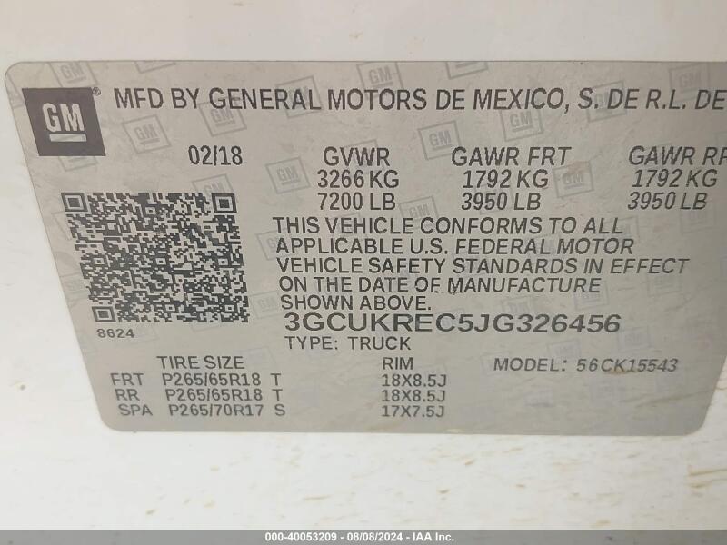 2018 CHEVROLET SILVERADO 1500 2LT - 3GCUKREC5JG326456 | SeoVin.biz
