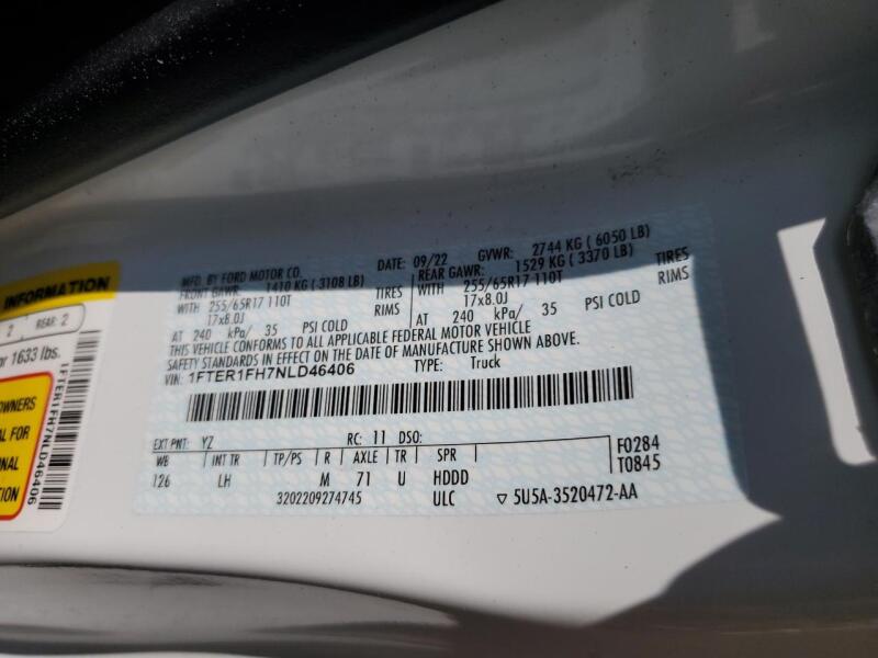 2022 FORD RANGER XL - 1FTER1FH7NLD46406 | SeoVin.biz