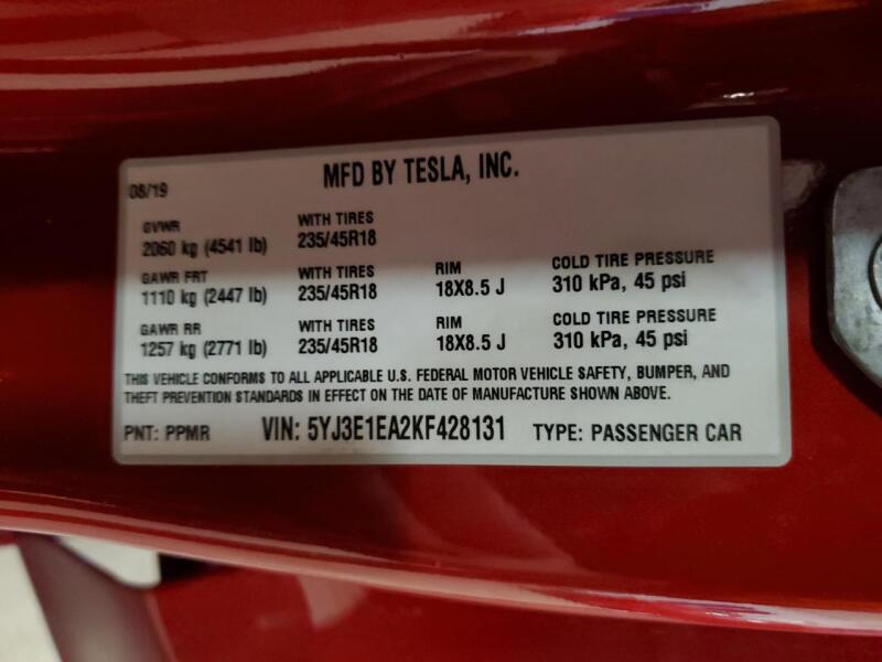 2019 TESLA MODEL 3 - 5YJ3E1EA2KF428131 | SeoVin.biz