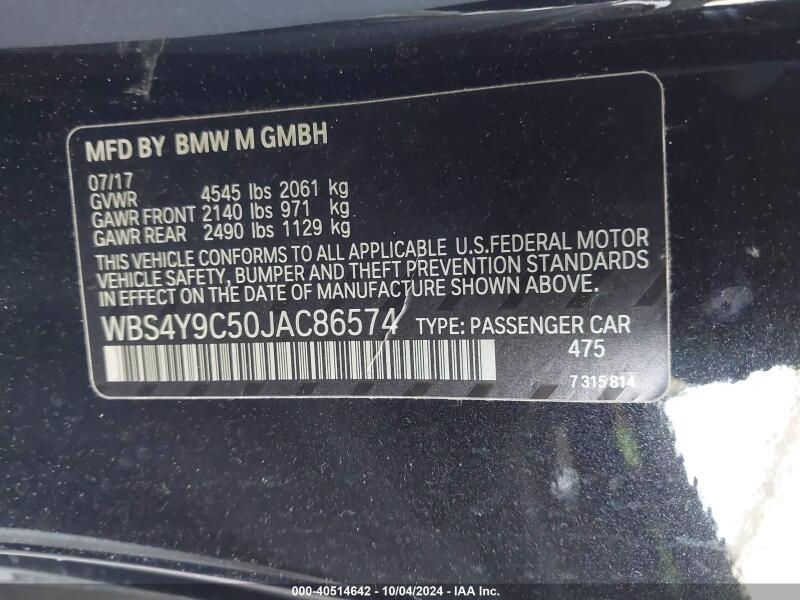 2018 BMW M4 - WBS4Y9C50JAC86574 | SeoVin.biz