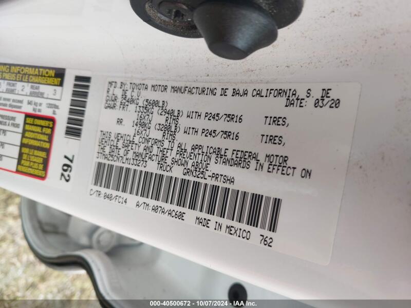2020 TOYOTA TACOMA SR5 V6 - 3TMAZ5CN7LM133273 | SeoVin.biz
