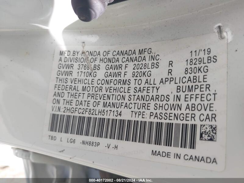 2020 HONDA CIVIC SPORT - 2HGFC2F82LH517134 | SeoVin.biz