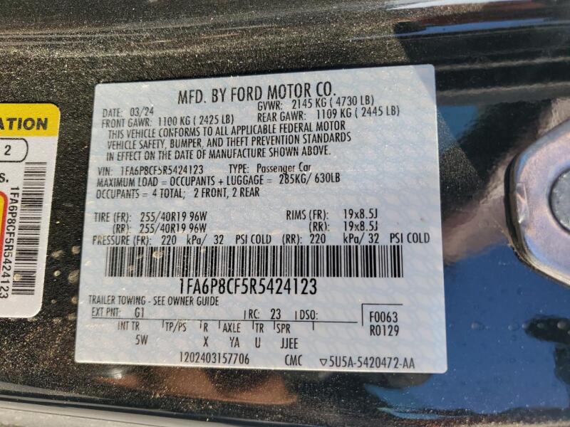 2024 FORD MUSTANG GT - 1FA6P8CF5R5424123 | SeoVin.biz