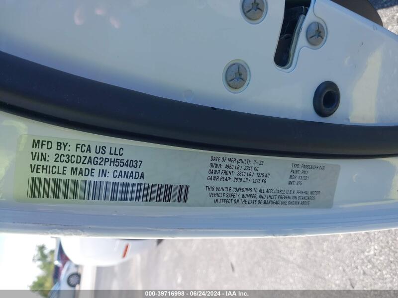 2023 DODGE CHALLENGER SXT - 2C3CDZAG2PH554037 | SeoVin.biz
