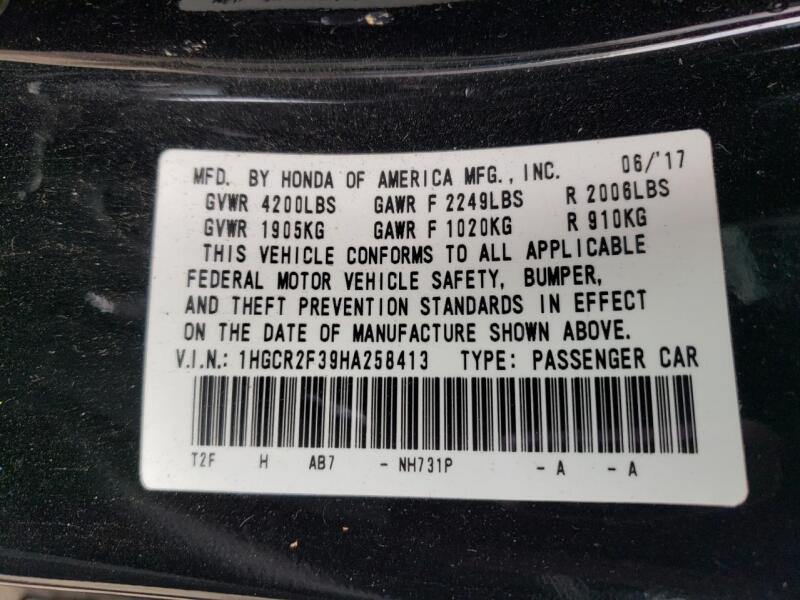 2017 HONDA ACCORD LX - 1HGCR2F39HA258413 | SeoVin.biz