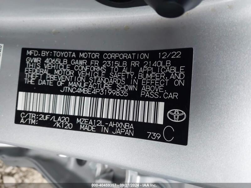 2023 TOYOTA COROLLA XSE - JTNC4MBE4P3199835 | SeoVin.biz