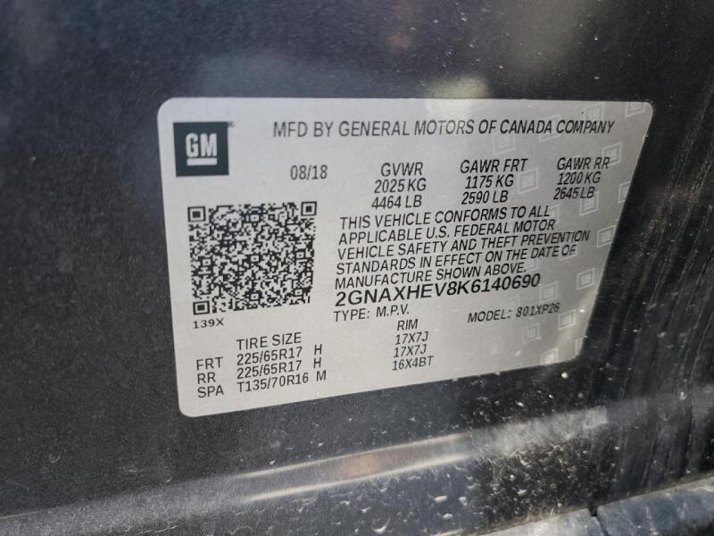 2019 CHEVROLET EQUINOX LS - 2GNAXHEV8K6140690 | SeoVin.biz