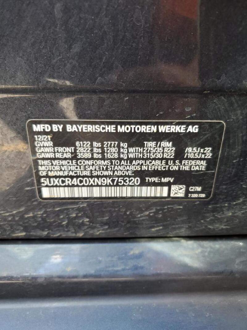 2022 BMW X5 SDRIVE 40I - 5UXCR4C0XN9K75320 | SeoVin.biz