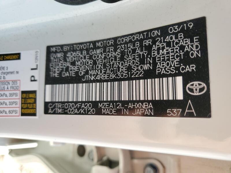 2019 TOYOTA COROLLA SE - JTNK4RBE8K3051222 | SeoVin.biz
