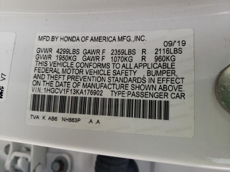 2019 HONDA ACCORD LX - 1HGCV1F13KA176902 | SeoVin.biz
