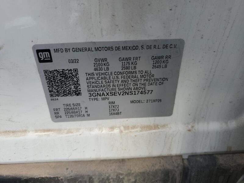 2022 CHEVROLET EQUINOX LS - 3GNAXSEV2NS174577 | SeoVin.biz